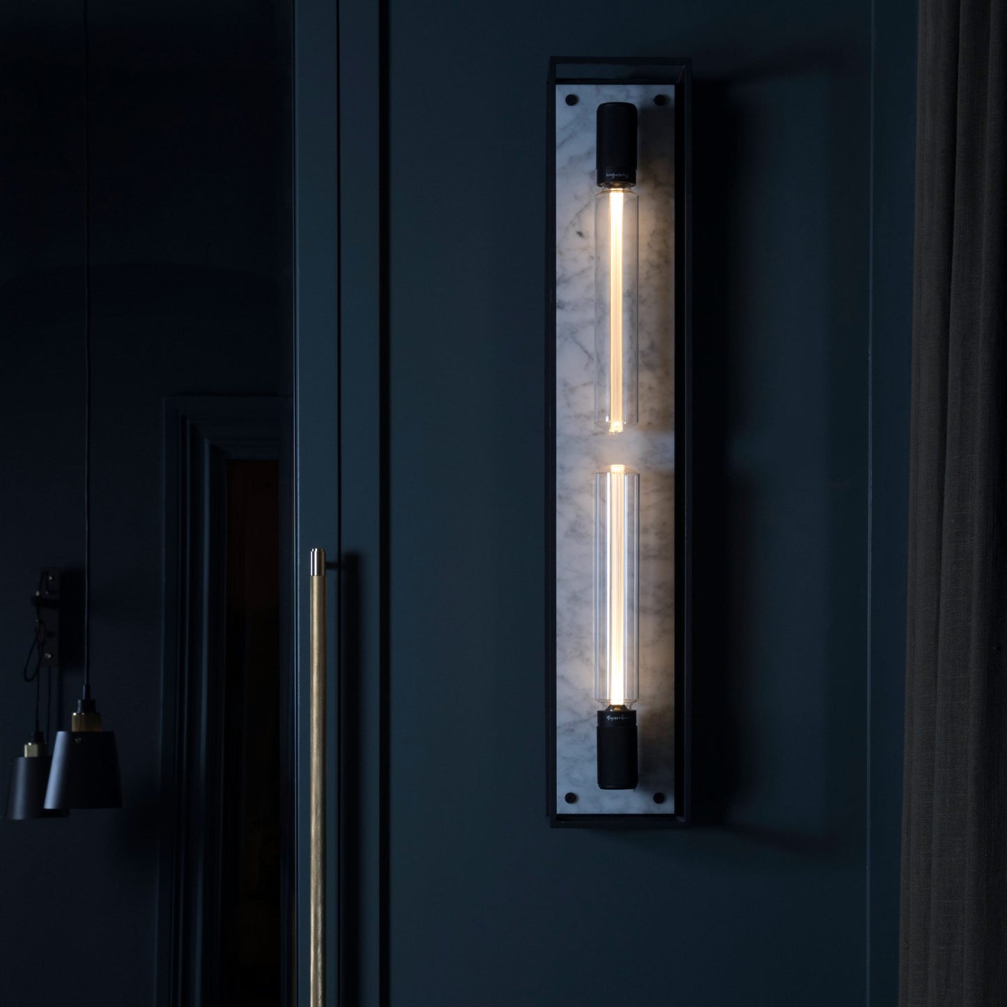 BUSTER AND PUNCH | X-LARGE CAGED WALL LIGHT - WHITE MARBLE - $1,454.00