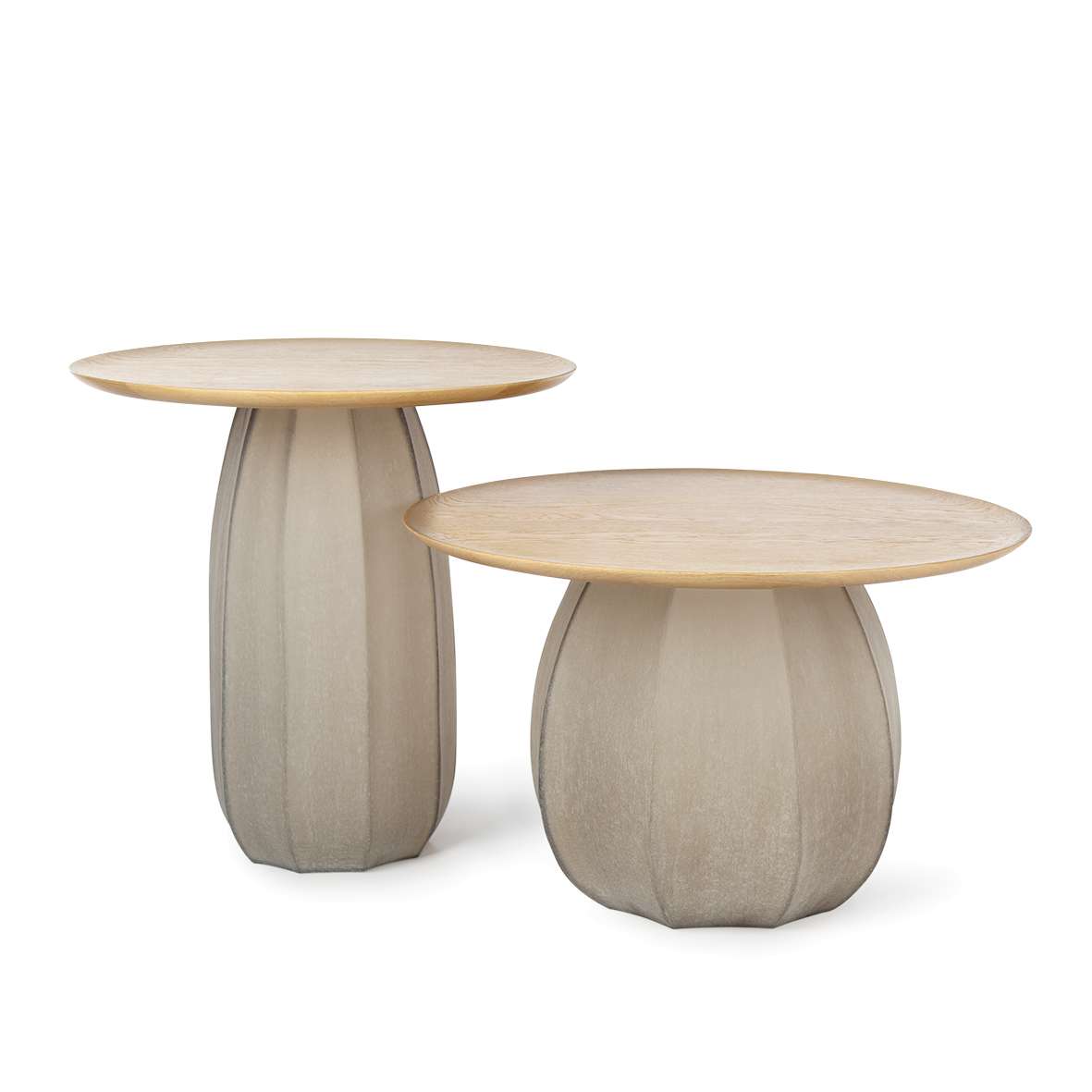 KOONAM TABLE ROUND wood european oak/glass smokegrey $1,840.00