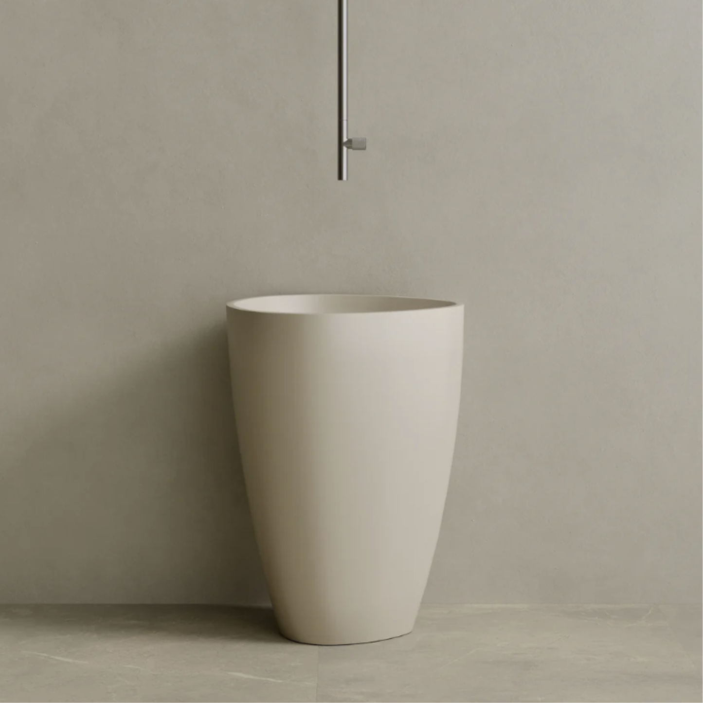 ELEMENTO BATH | 18" x 33" SOLID SURFACE STONE RESIN ROUND PEDESTAL SINK | $1,478.50 - $1,556.20