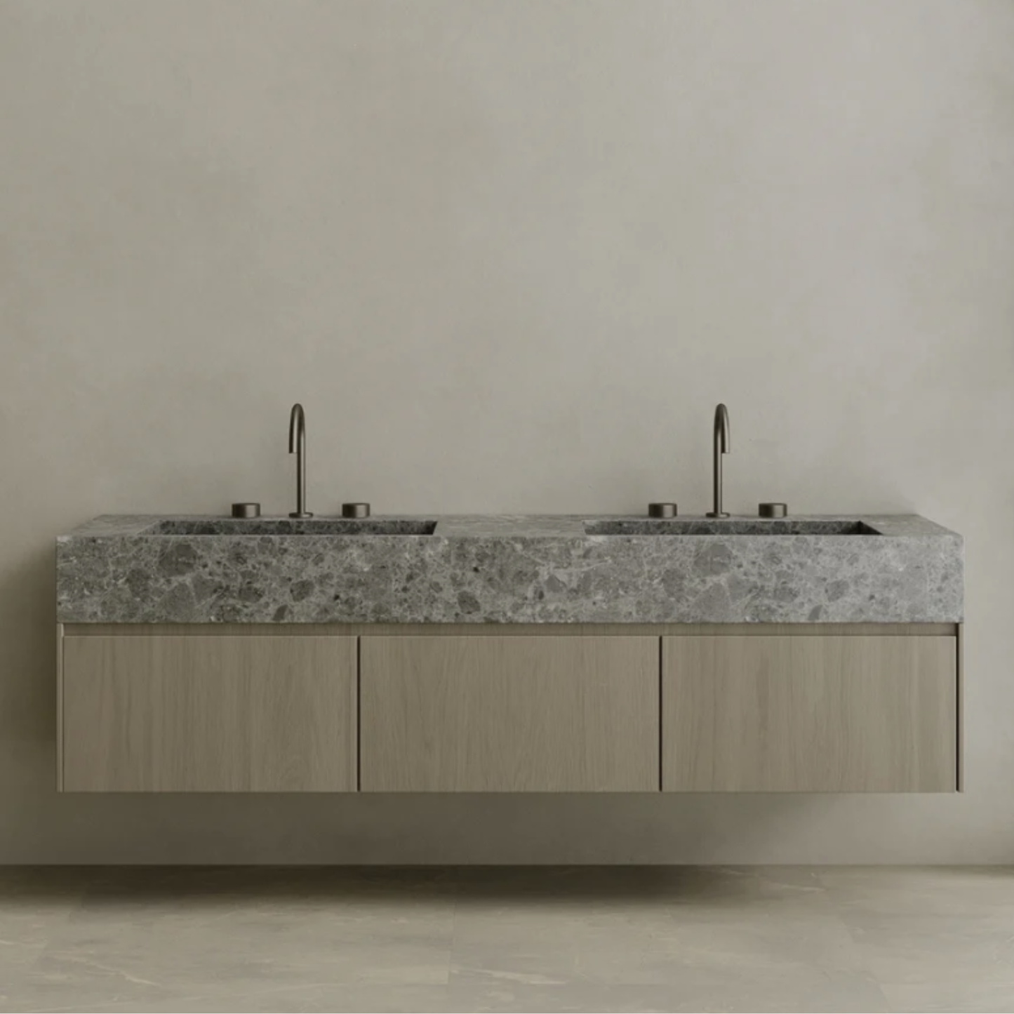ELEMENTO BATH | DOUBLE SINK FLOATING WITH WOOD DRAWERS | $5,680.00 - $11,200.00