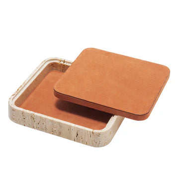 GIOBAGNARA | GIZA LEATHER & MARBLE SQUARE BOX #7 | $855.00