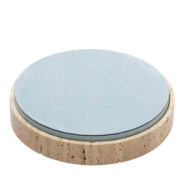 GIOBAGNARA | GIZA LEATHER & MARBLE ROUND BOX #7 | $855.00