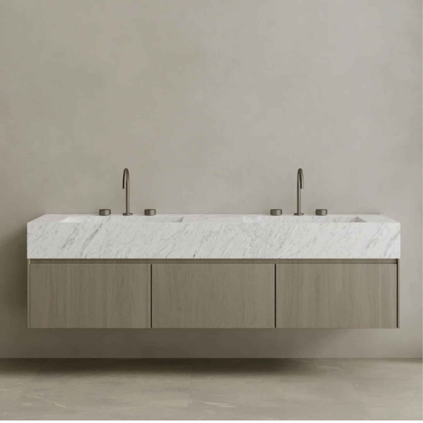 ELEMENTO BATH | DOUBLE SINK FLOATING WITH WOOD DRAWERS | $5,680.00 - $11,200.00