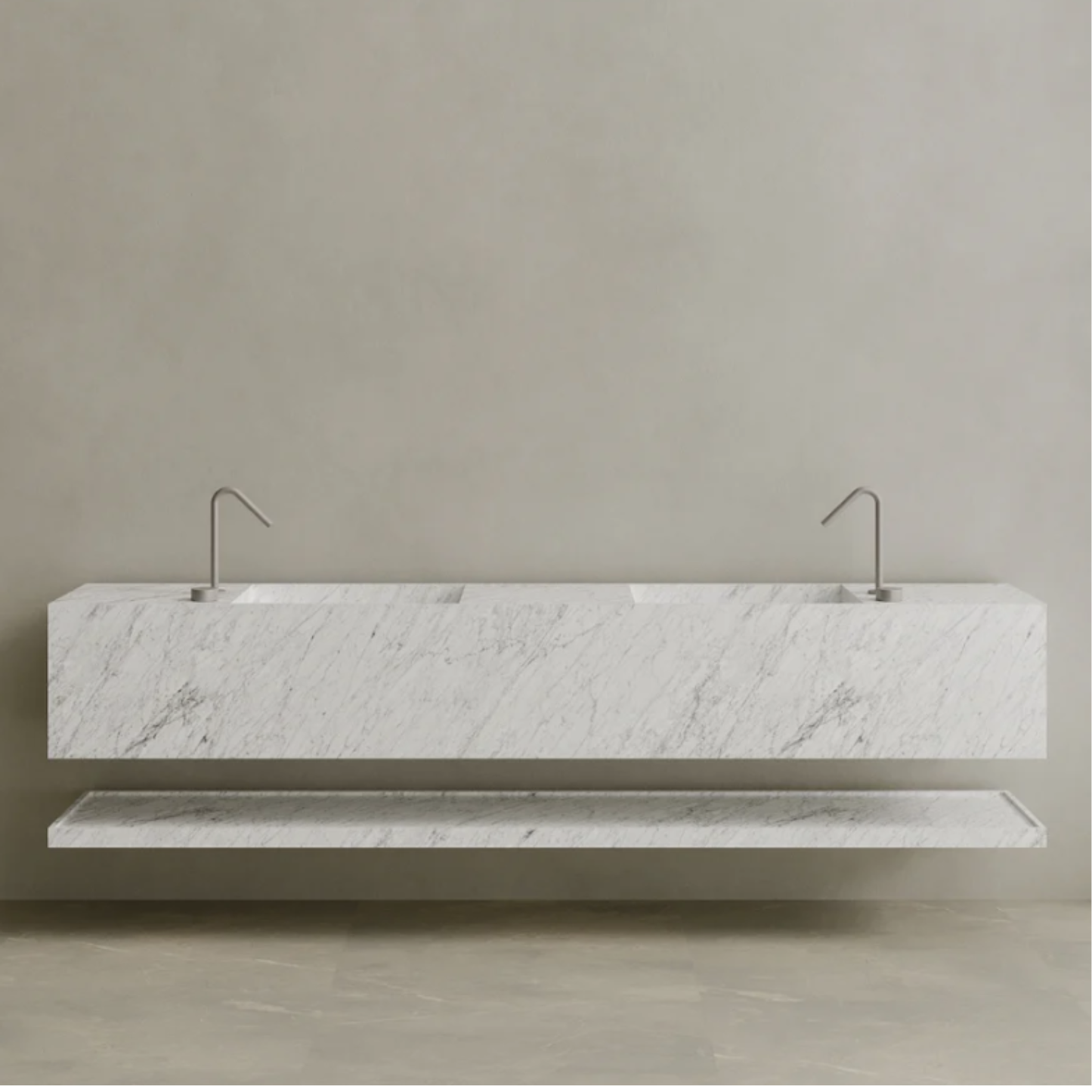 ELEMENTO BATH | OVERSIZED DOUBLE SINK MARBLE VANITY | $7,203.20 - $14,784.00