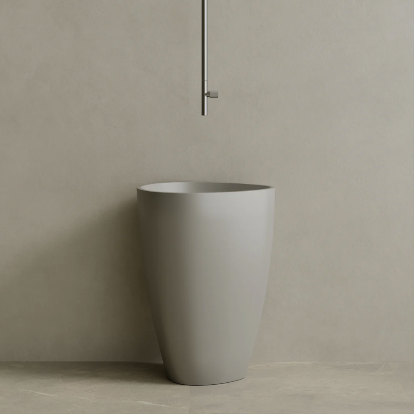 ELEMENTO BATH | 18" x 33" SOLID SURFACE STONE RESIN ROUND PEDESTAL SINK | $1,478.50 - $1,556.20