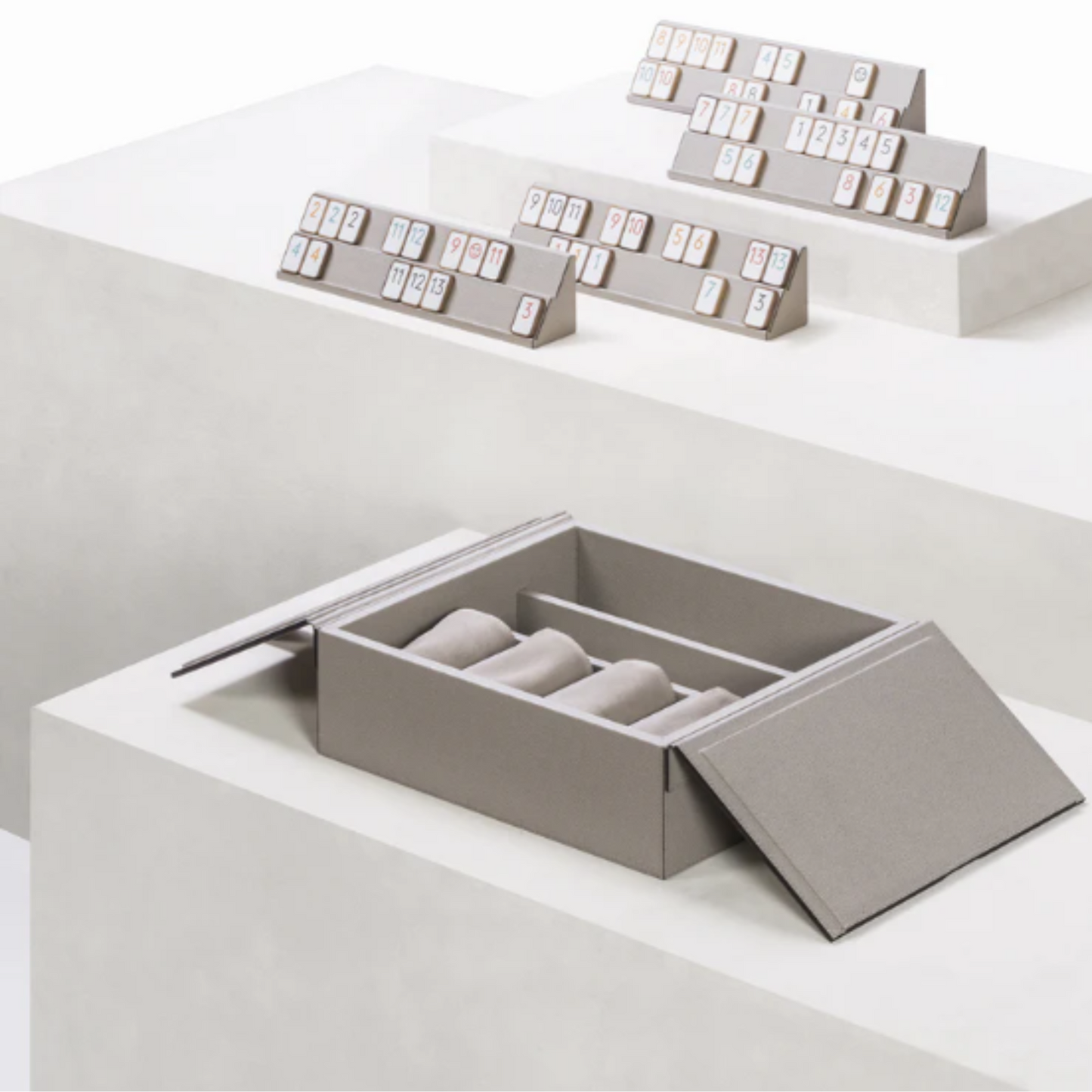 GIOBAGNARA | RUMMIKUB GRAY LEATHER GAME SET | $ 3,470.00