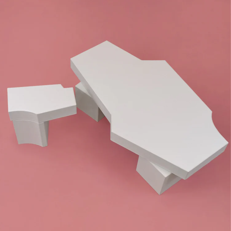 SECOLO | HIRI WHITE LEATHER SIDE TABLE | $ 5,580