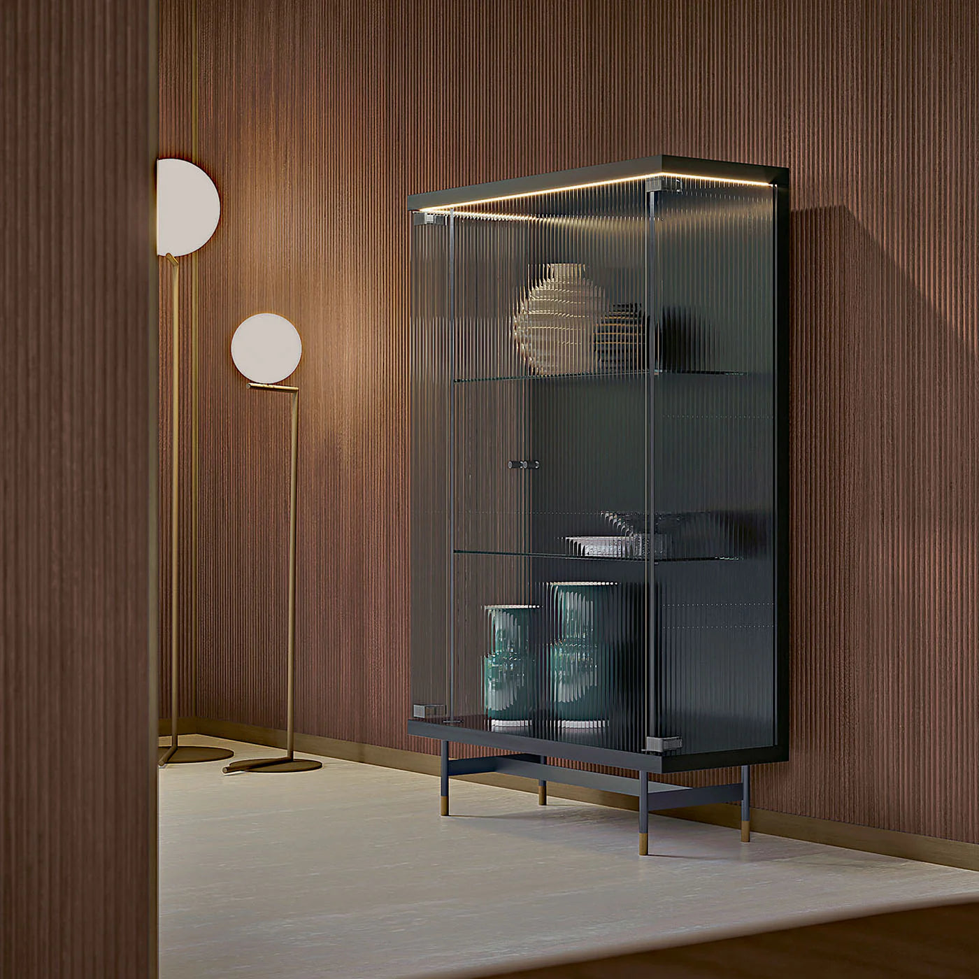 OPALE CHANNELED GLASS CABNET | $9,645.00