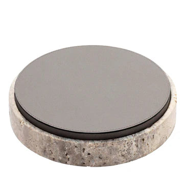 GIOBAGNARA | GIZA LEATHER & MARBLE ROUND BOX #10 | $855.00
