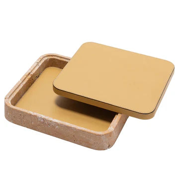 GIOBAGNARA | GIZA LEATHER & MARBLE SQUARE BOX #5 | $855.00