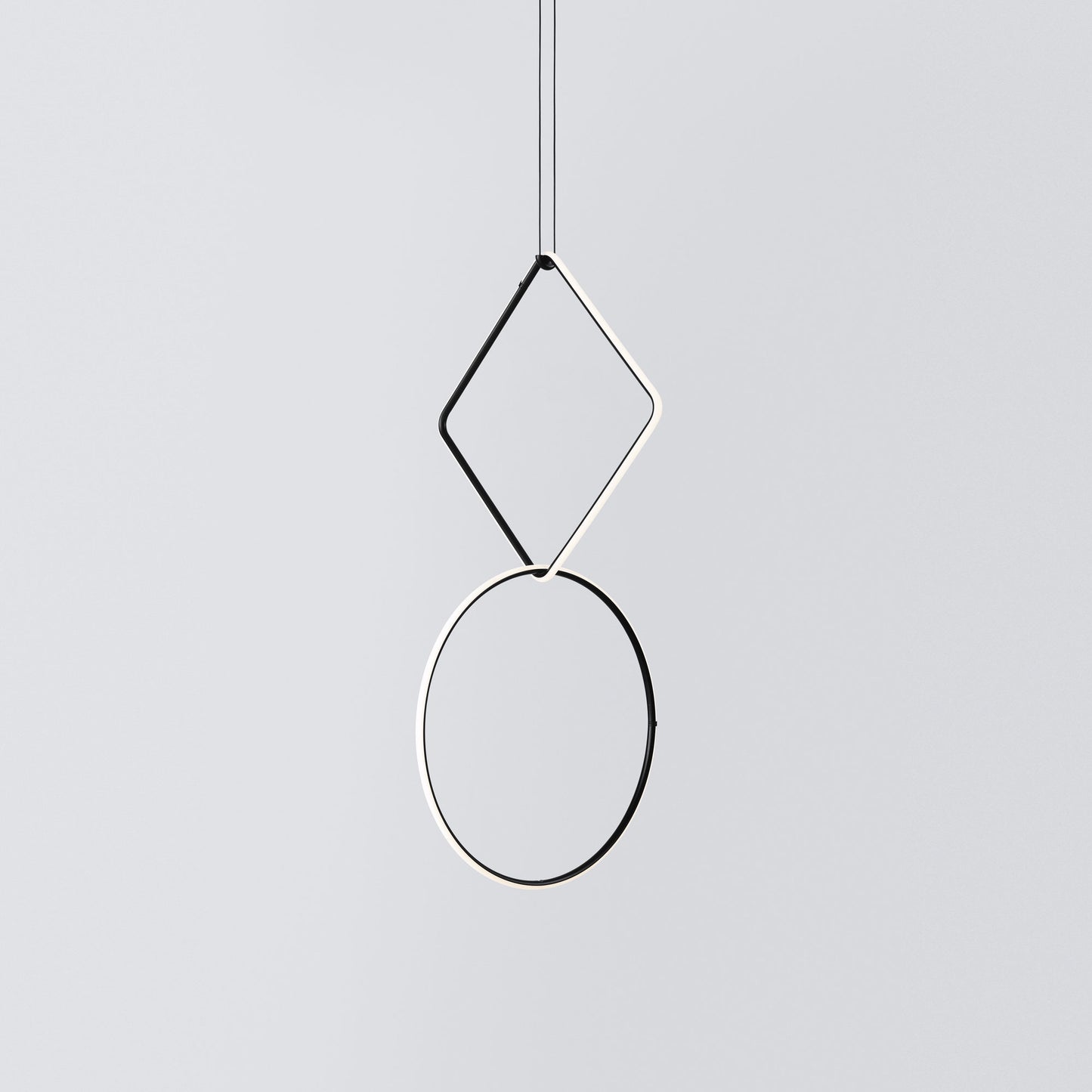 FLOS | ARRANGMENTS LARGE SQUARE DOUBLE STACKED PENDANT MEDIUM CIRCLE LIGHT | $6,770.00