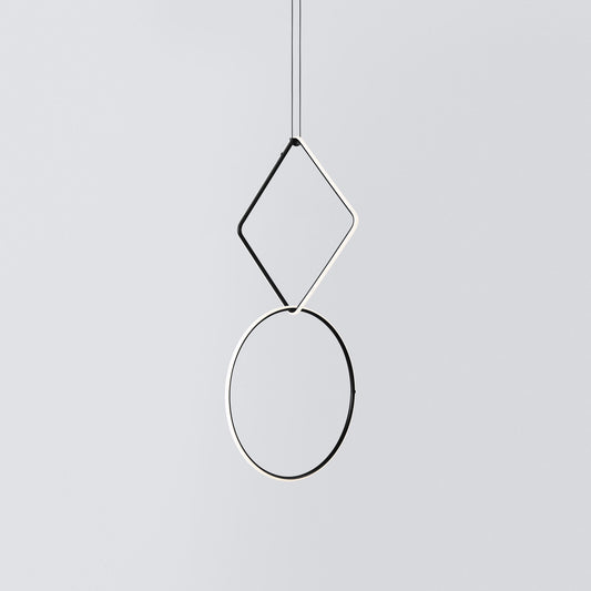 FLOS | ARRANGMENTS LARGE SQUARE DOUBLE STACKED PENDANT MEDIUM CIRCLE LIGHT | $6,770.00