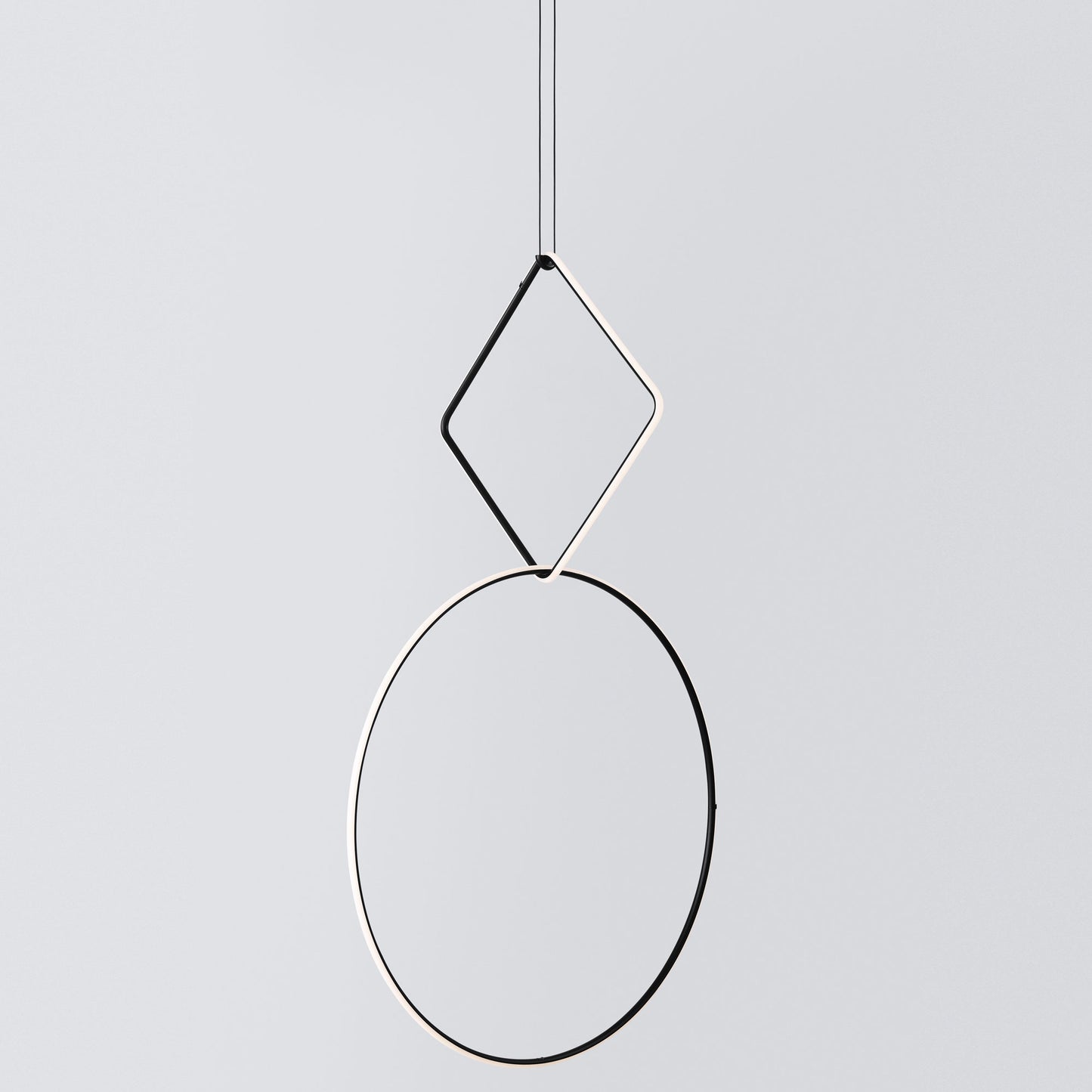 FLOS | ARRANGMENTS LARGE SQUARE DOUBLE STACKED PENDANT LARGE CIRCLE LIGHT | $7,170.00