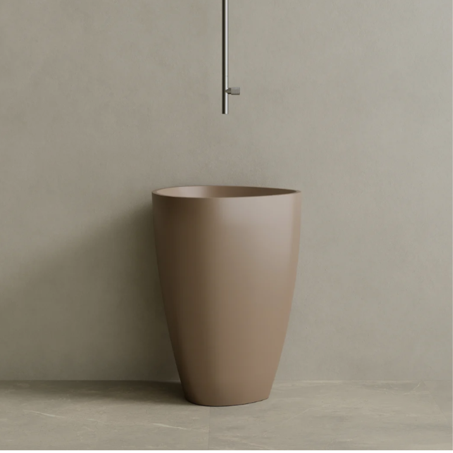 ELEMENTO BATH | 18" x 33" SOLID SURFACE STONE RESIN ROUND PEDESTAL SINK | $1,478.50 - $1,556.20