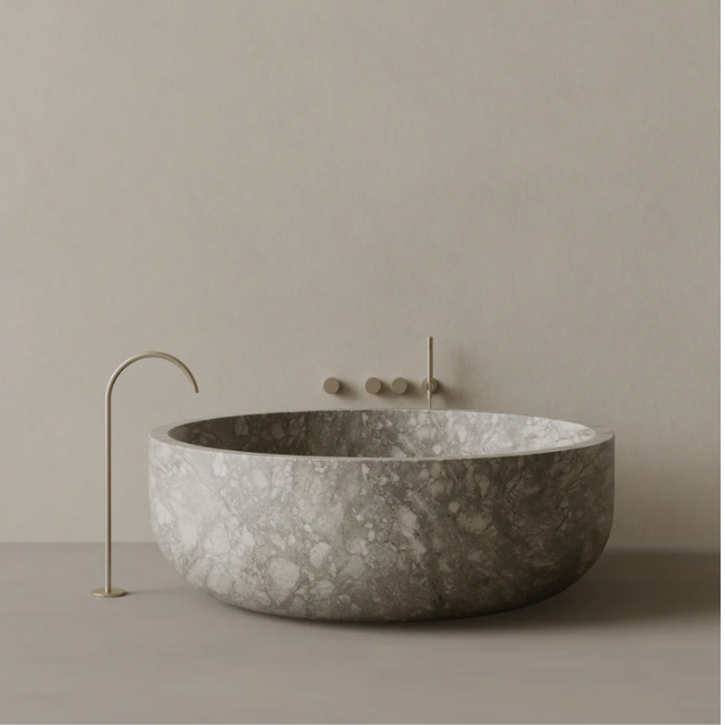 ELEMENTO BATH | 56" x 56" ROUND STONE BATHTUB | $16,345.00 - $59,571.00