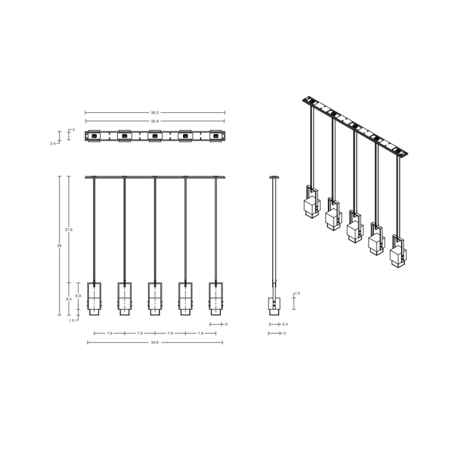 ARTICOLO | CUBO FIVE SWING PENDANT