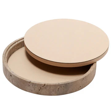 GIOBAGNARA | GIZA LEATHER & MARBLE ROUND BOX #4 | $855.00