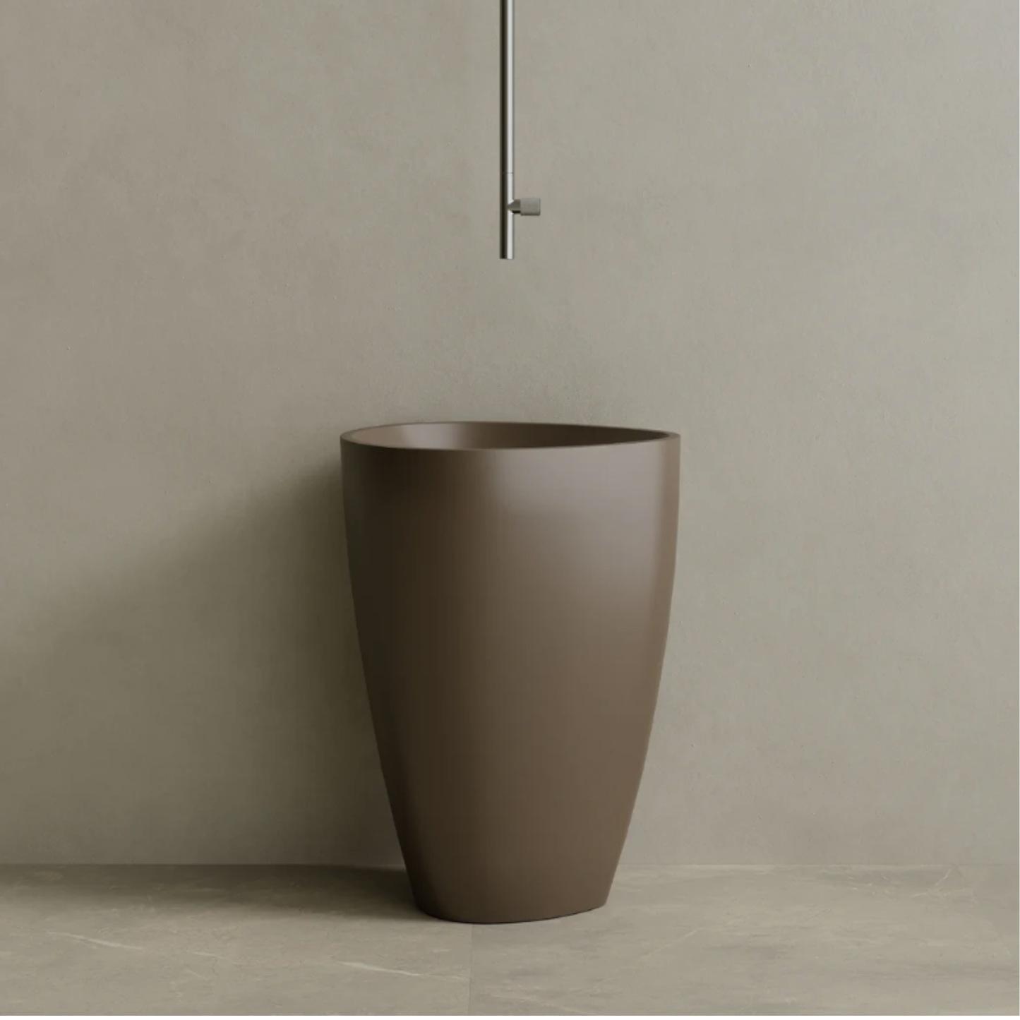 ELEMENTO BATH | 18" x 33" SOLID SURFACE STONE RESIN ROUND PEDESTAL SINK | $1,478.50 - $1,556.20