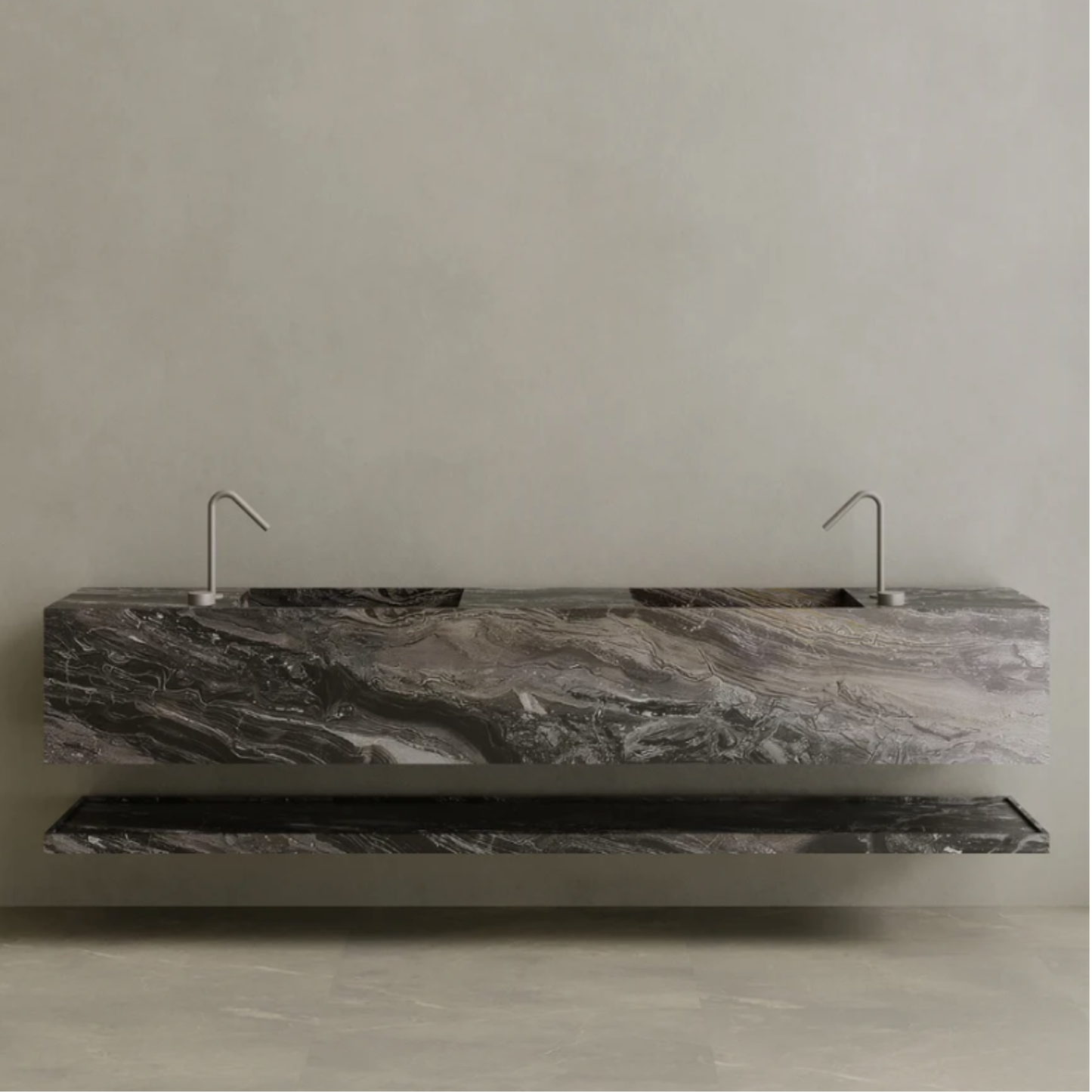 ELEMENTO BATH | OVERSIZED DOUBLE SINK MARBLE VANITY | $7,203.20 - $14,784.00