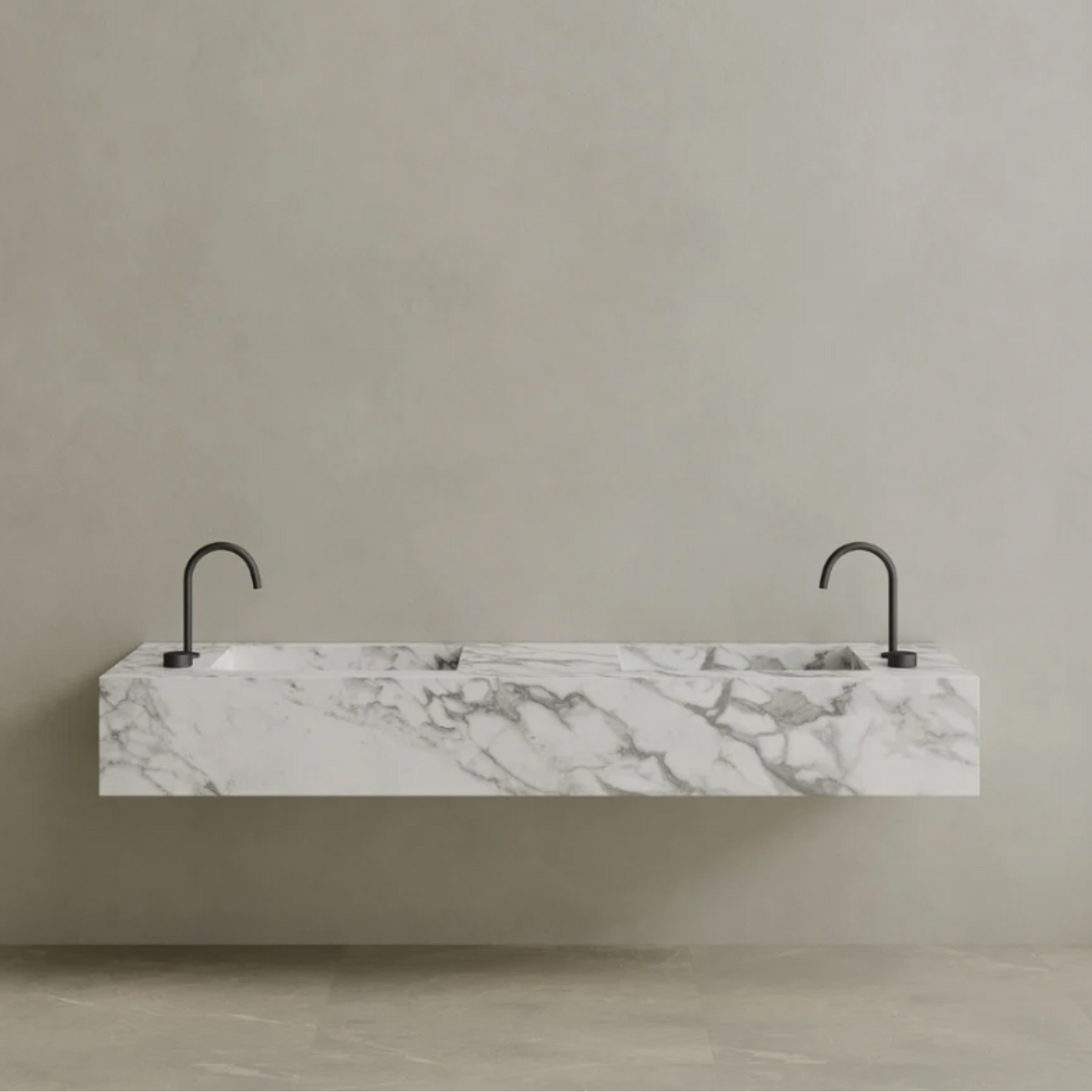 ELEMENTO BATH | DOUBLE SINK FLOATING MARBLE VANITY | $5,408.00 - $10,560.00