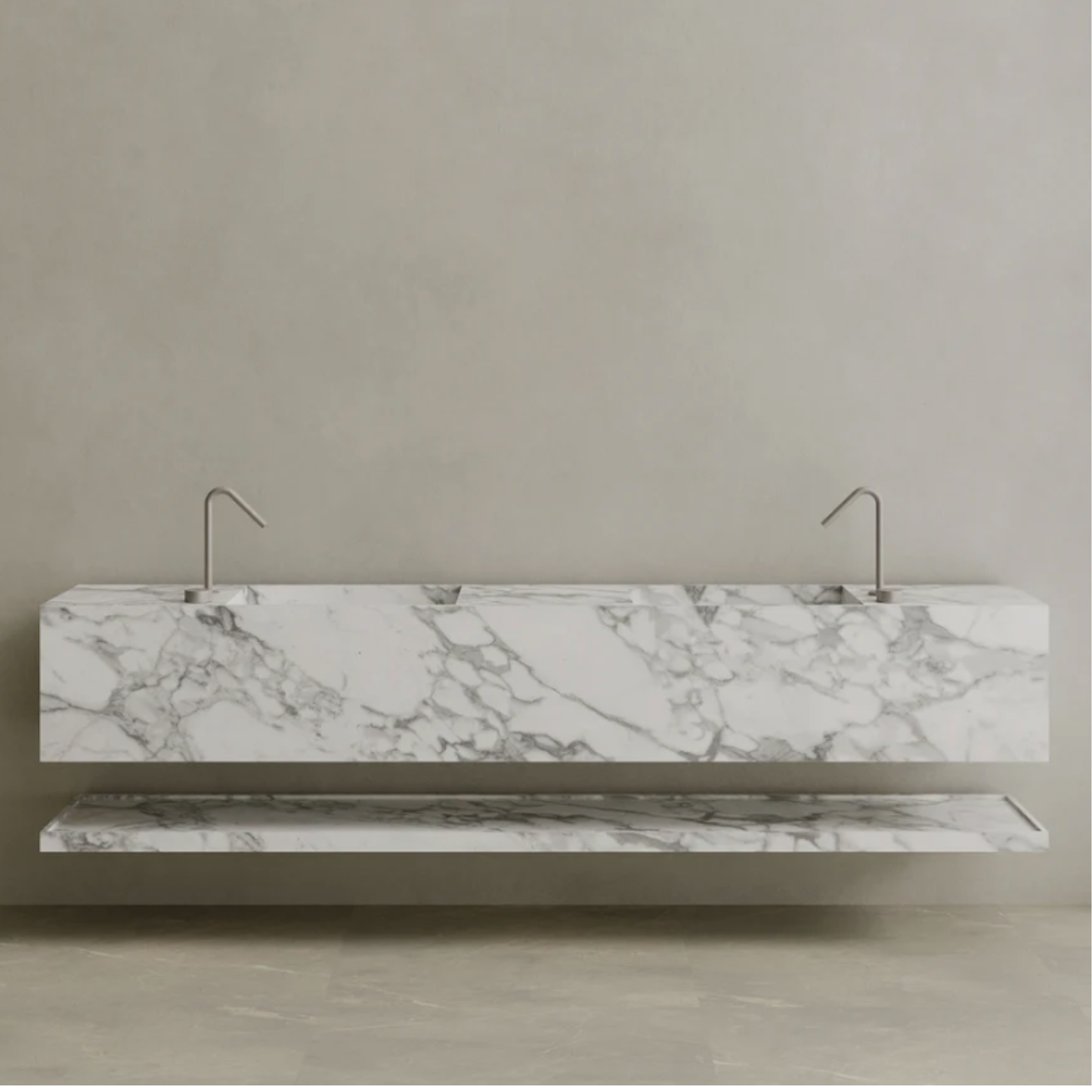 ELEMENTO BATH | OVERSIZED DOUBLE SINK MARBLE VANITY | $7,203.20 - $14,784.00
