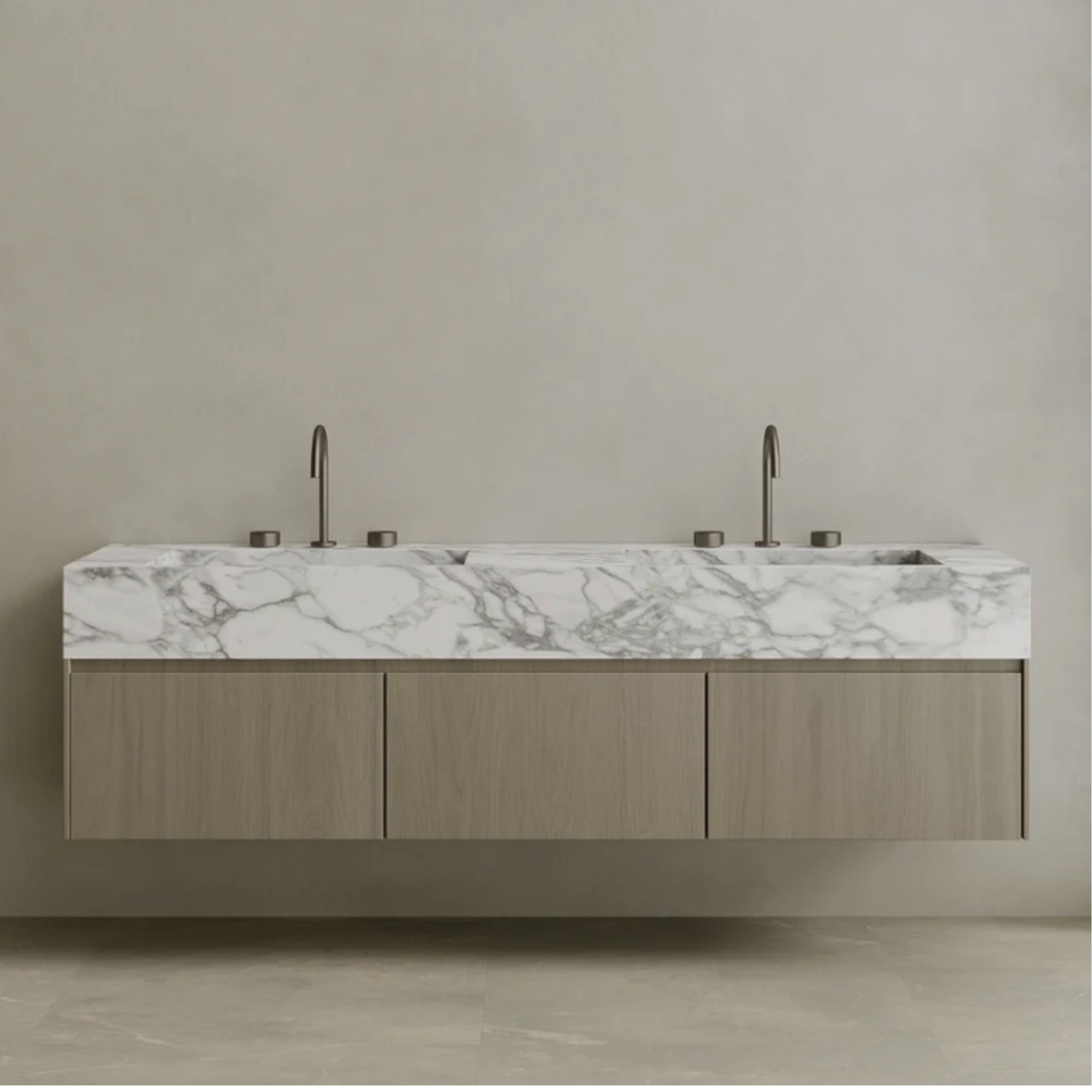 ELEMENTO BATH | DOUBLE SINK FLOATING WITH WOOD DRAWERS | $5,680.00 - $11,200.00