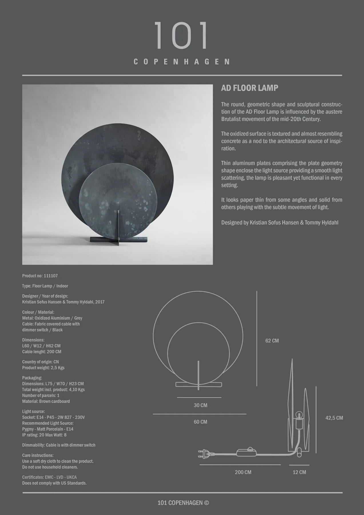 101 COPENHAGEN I AD FLOOR LAMP I $875.00