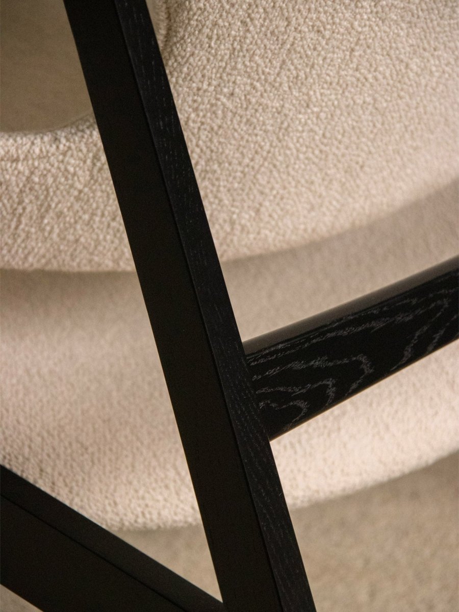 KNITTING LOUNGE CHAIR, BLACK OAK, BARNUM BOUCLE 24 I $3,055.00