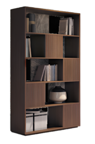 OPALE WALNUT BOOKCASE BY BAMAX - $6,495
