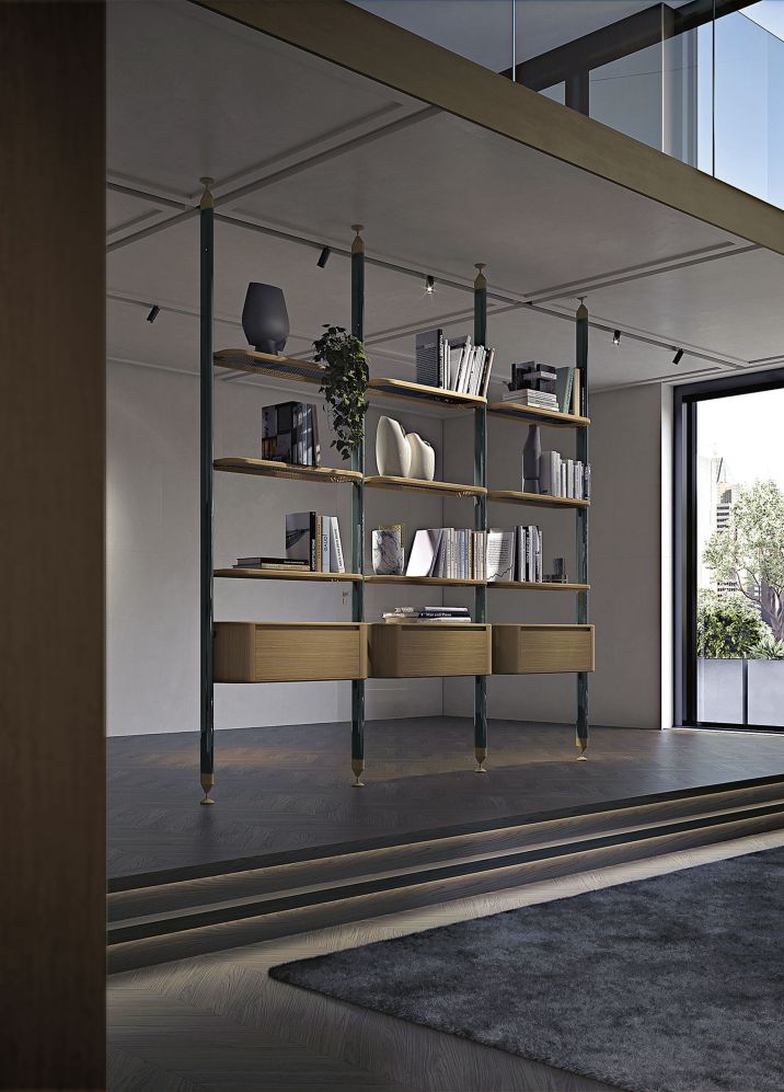 OPALE 9-SHELF & 3-STORAGE UNIT ASH BOOKCASE - $25,000