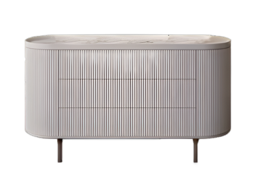 BAMAX | OPALE 3-DRAWER CHANNELED WHITE DRESSER - $11,880.00