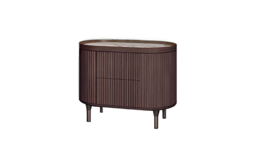 BAMAX | 108.436 OPALE CHANNELED WALNUT NIGHTSTAND - $4,125.00