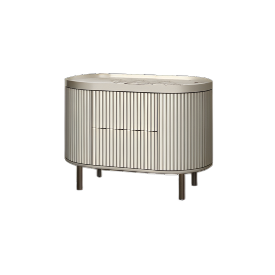 BAMAX | 108.446 OPALE CHANNELED WHITE NIGHTSTAND - $4,347.75