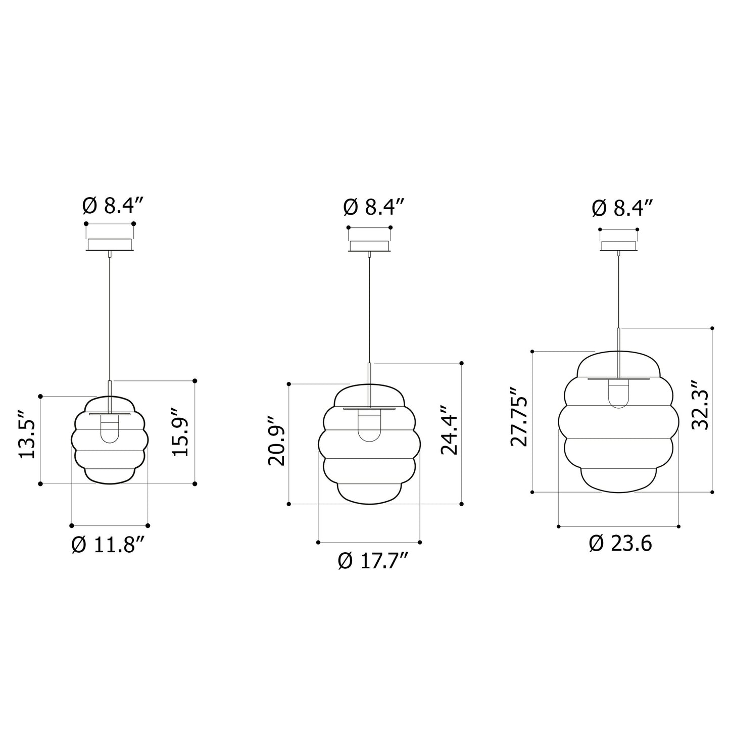 BOMMA - BLIMP PENDANT SMALL - From $3,224.00 - $3,442.00