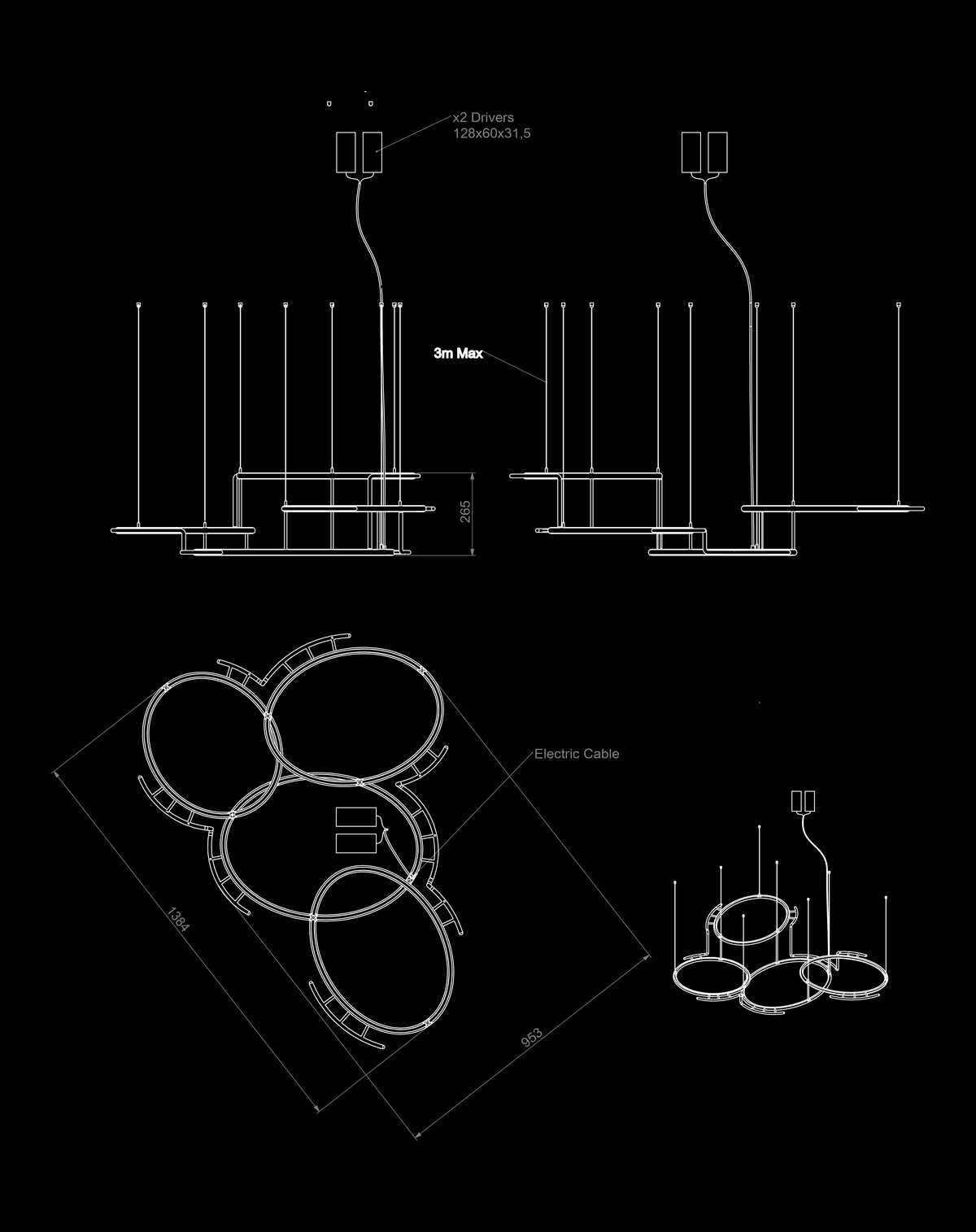 DCW Editions Broche M technical dimensions