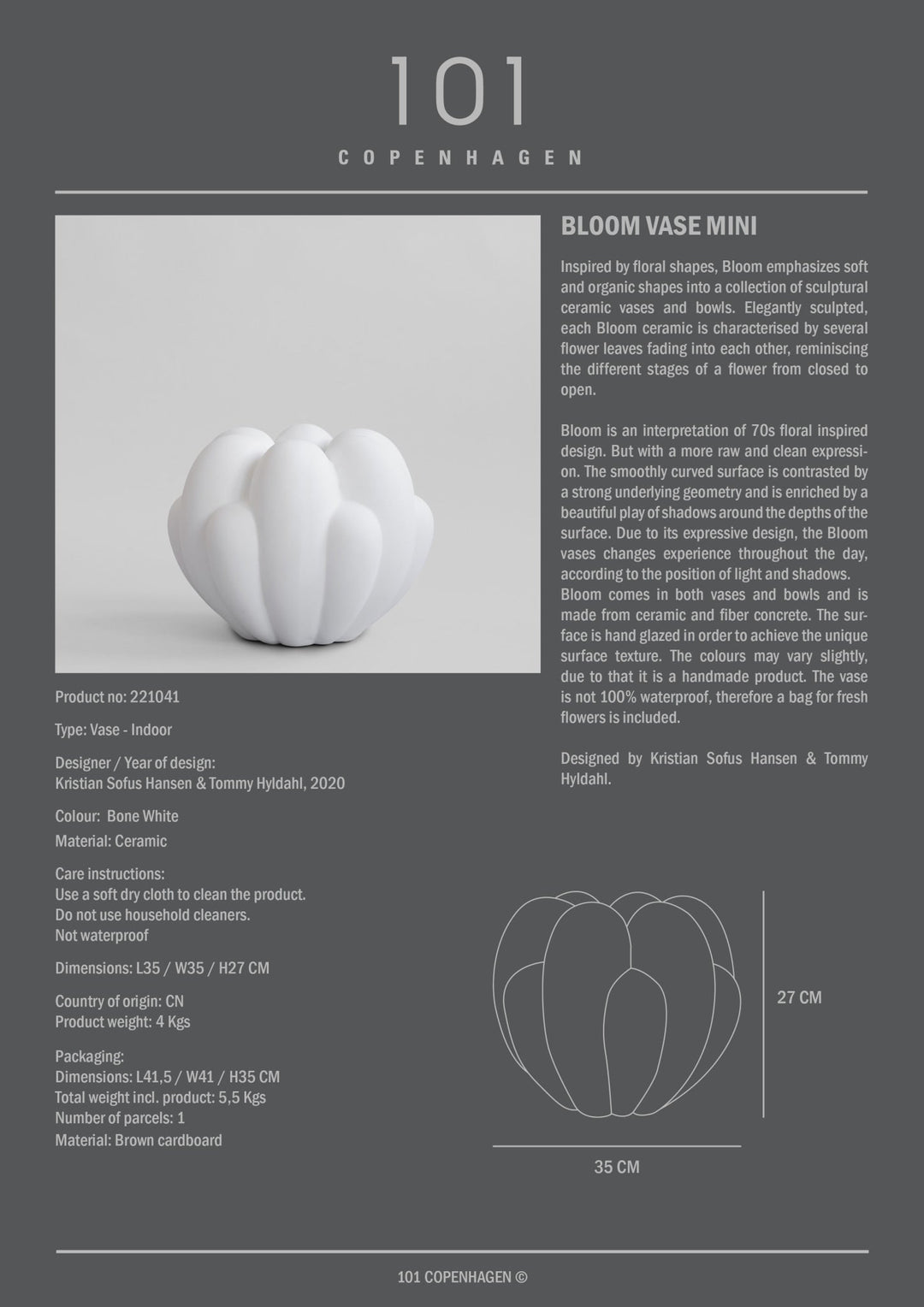 101 Copenhagen Bloom Vase - WHITE - $295.00 - $795.00