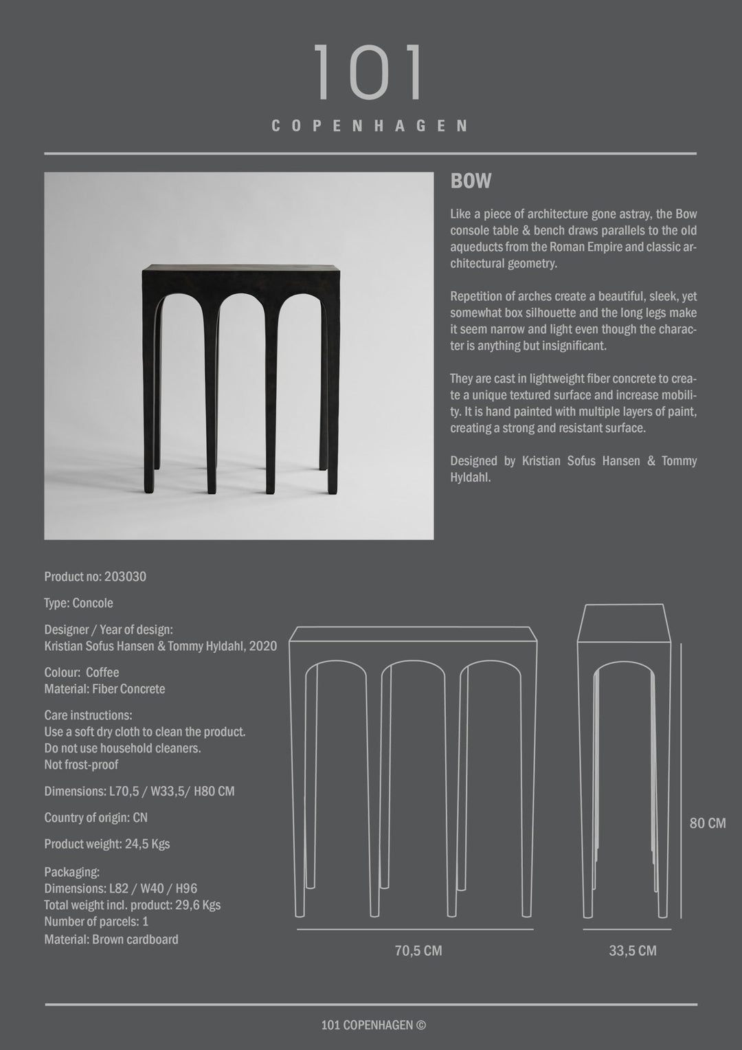 101 COPENHAGEN I BOW CONSOLE I $1,295.00- $1,995.00
