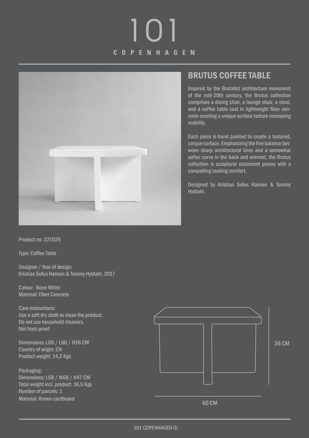 101 Copenhagen Brutus Coffee Table - $845.00