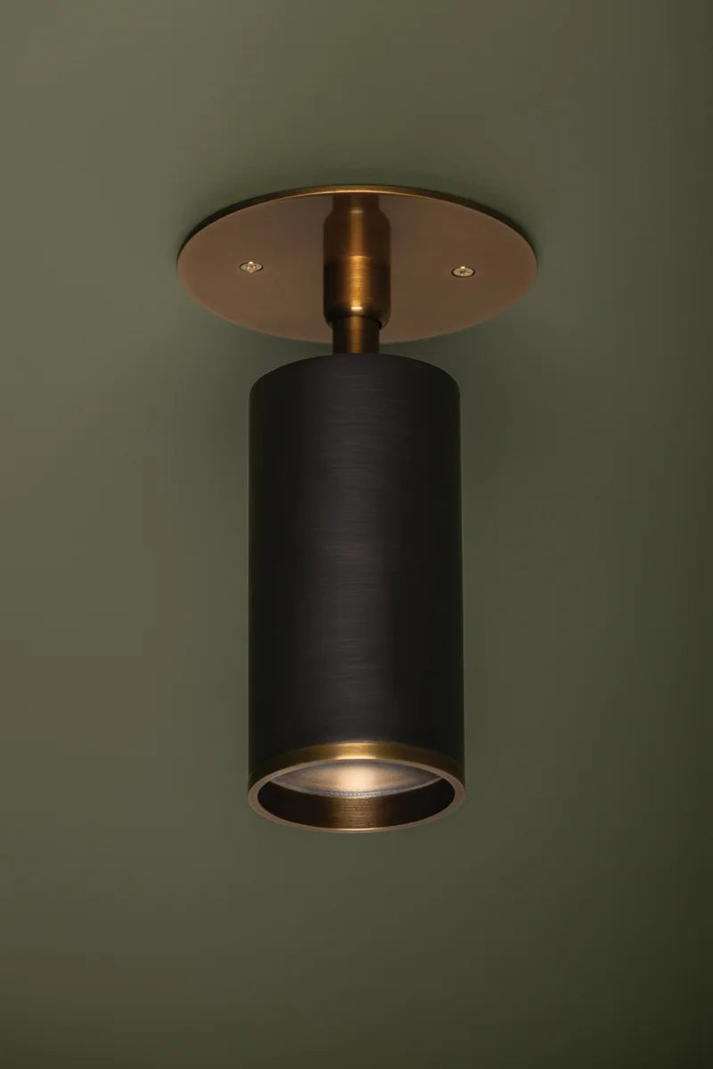 HUDSON VALLEY LIGHTING | CALEB FLUSHMOUNT - PATINA BRASS W BRONZE | $212.00