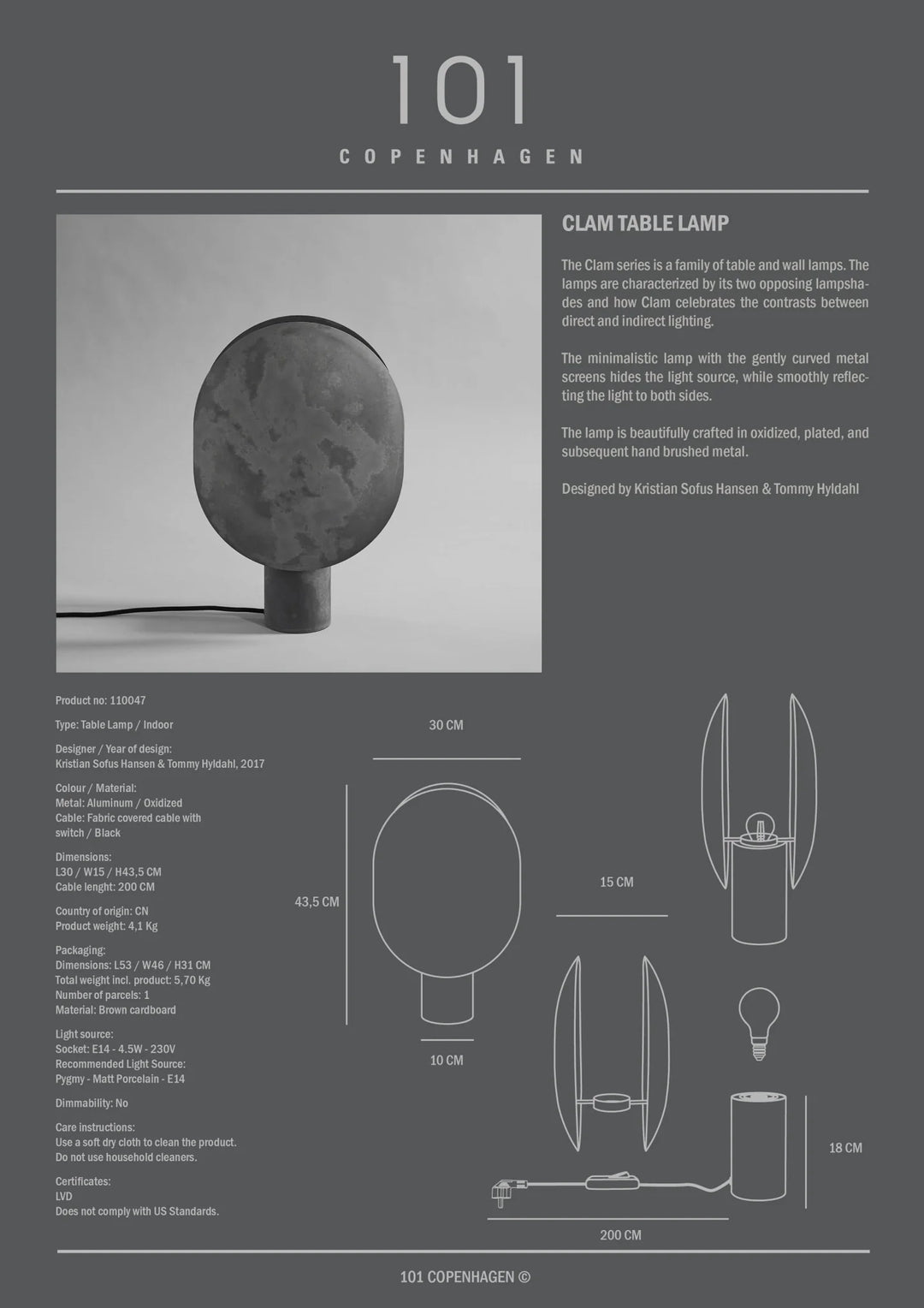 CLAM TABLE LAMP I $575.00