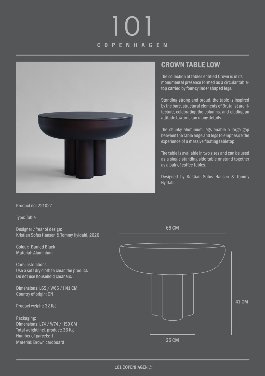 101 COPENHAGEN I CRWON TABLE, LOW I $1,095.00 - $1,595.00