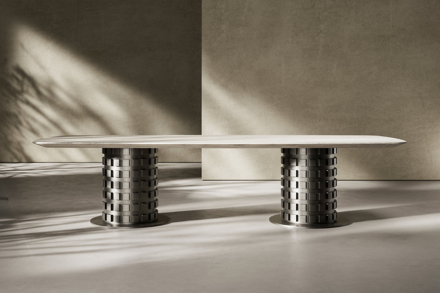 AVOLA DINING TABLE BOAT 126" | COLLECTION PIETRA CASA | $29,300.00 - $39,700.00