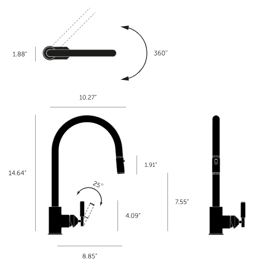 BUSTER AND PUNCH | DUAL-SPRAY PULL-OUT MIXER / LINEAR - $975-$1,125