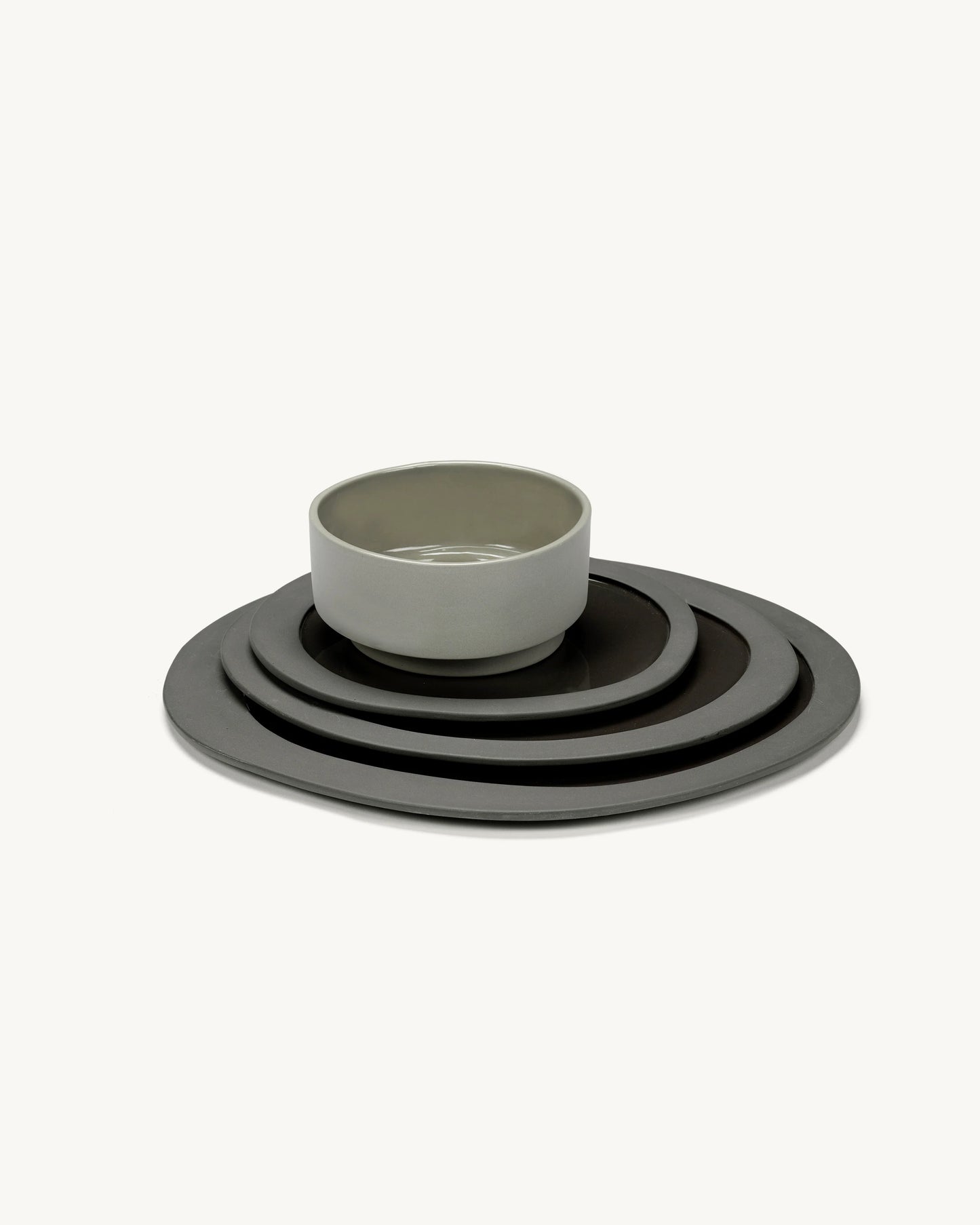 Valerie Objects Inner Circle Bowl, light grey by Maarten Baas - $34.00