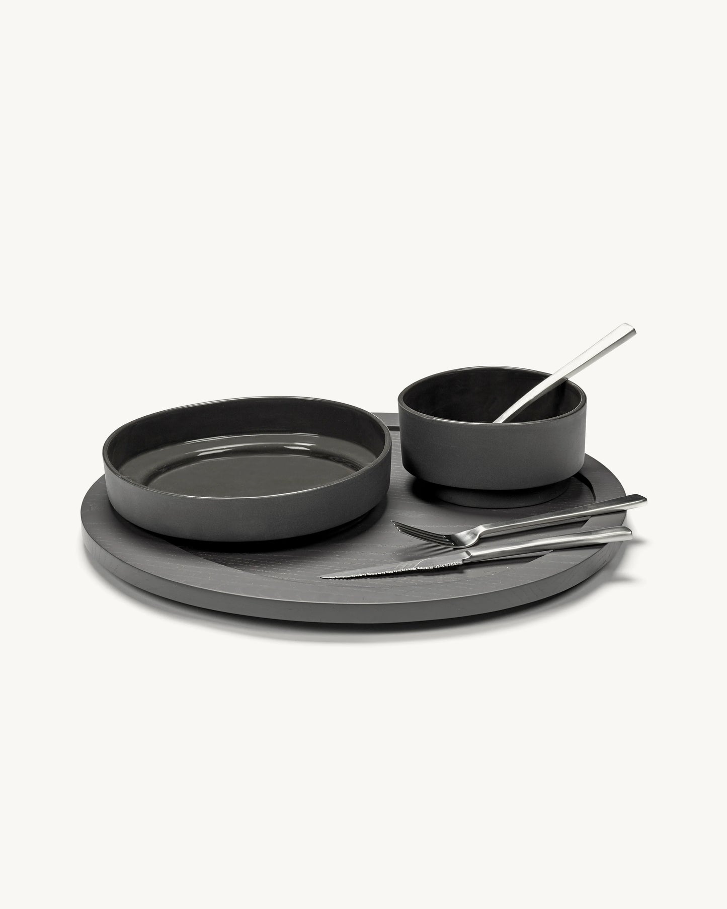 Valerie Objects Inner Circle High Plate, grey by Maarten Baas - $69.00