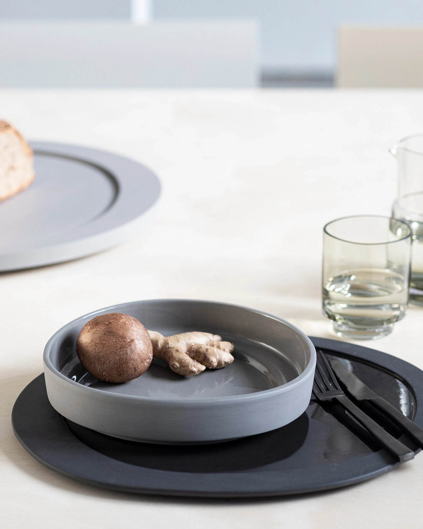Valerie Objects Inner circle Large Plate, grey by Maarten Baas - $79.00