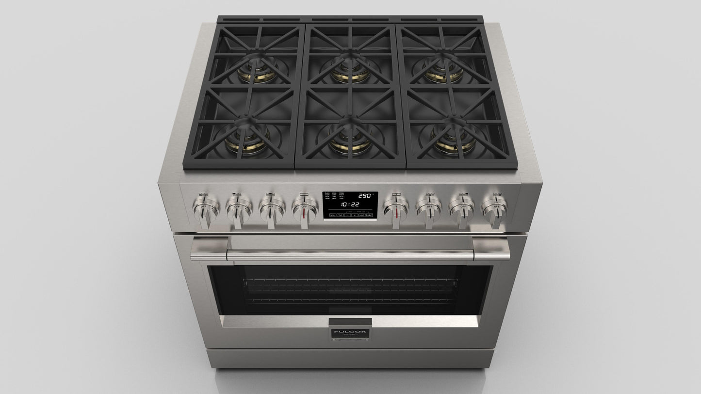 FULGOR MILANO | 36" FREESTANDING DUAL FUEL RANGE | $8,499.00 - $9,728.00
