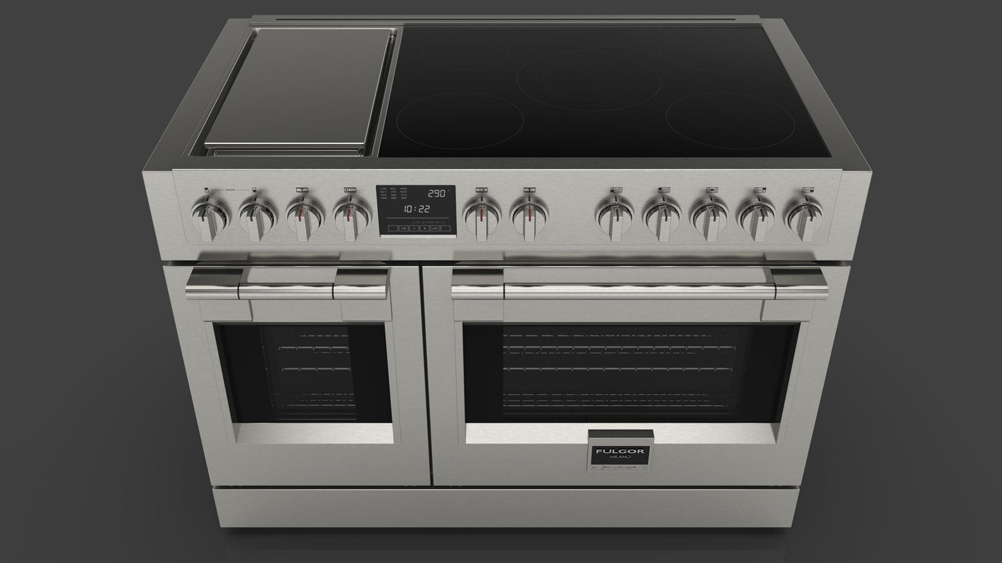 FULGOR MILANO | 48" FREESTANDING PRO INDUCTION RANGE W GRIDDLE | $15,499.00 - $17,418.00