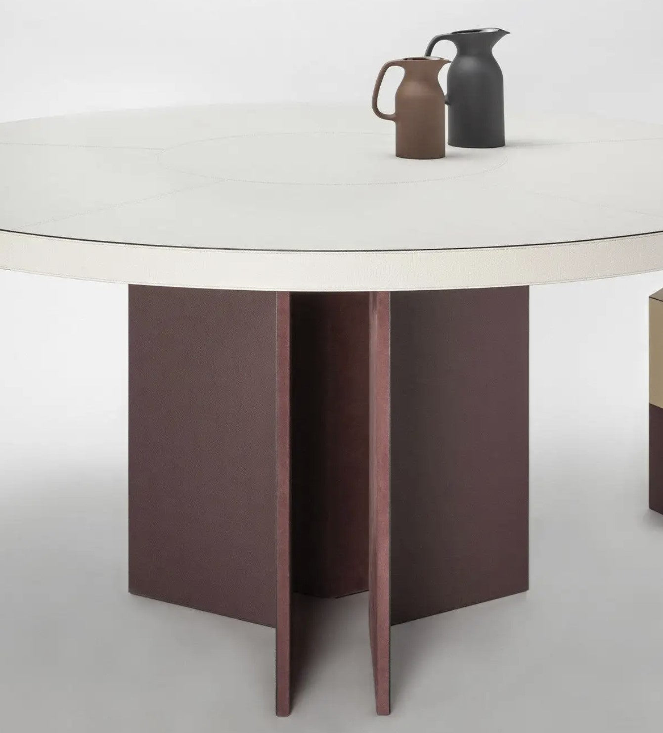 GIOBAGNARA | ROUND LEATHER DINING TABLE | $9,682.00