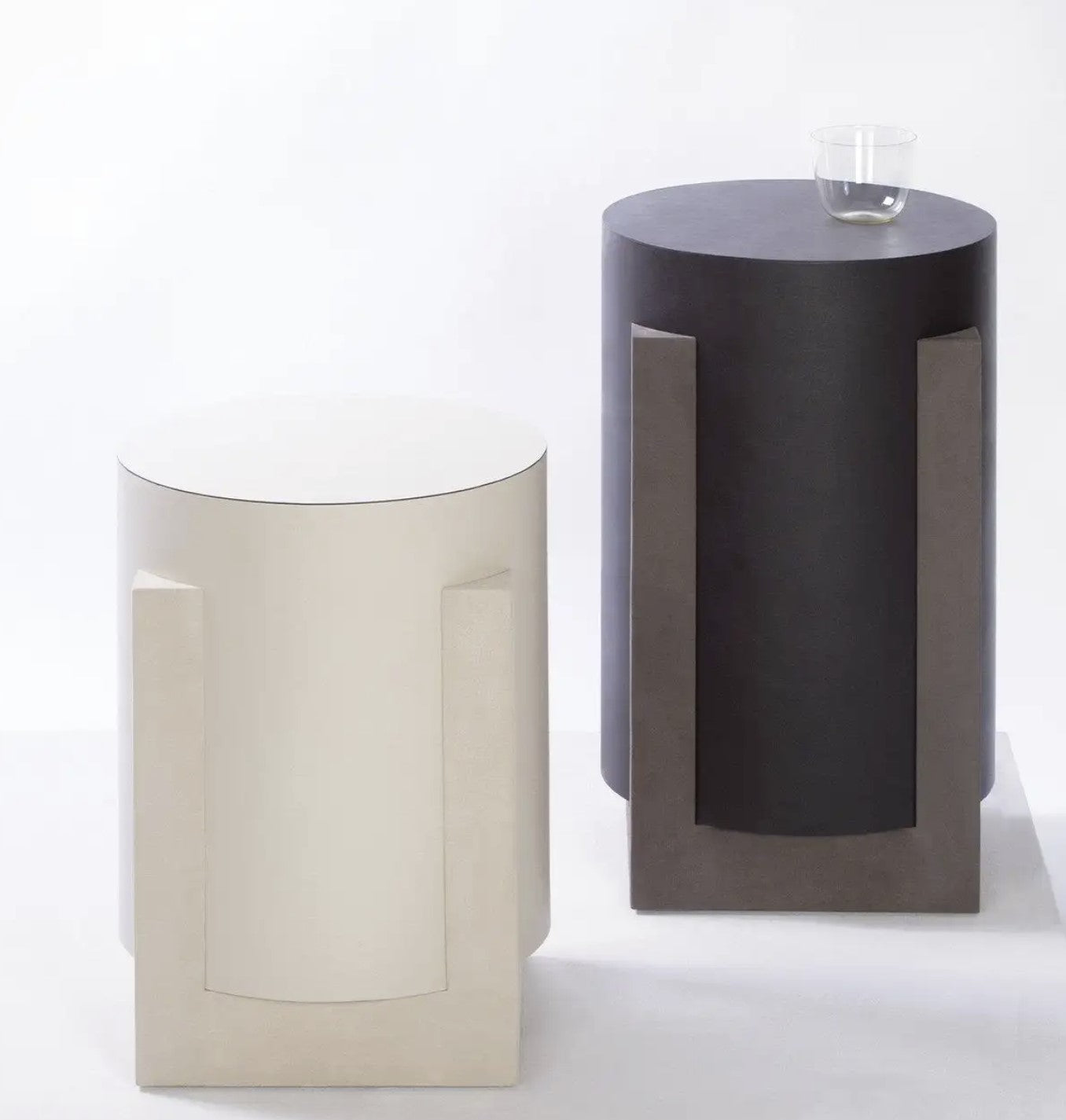GIOBAGNARA - CONTEMPORARY LEATHER SIDE TABLE $2,259.00